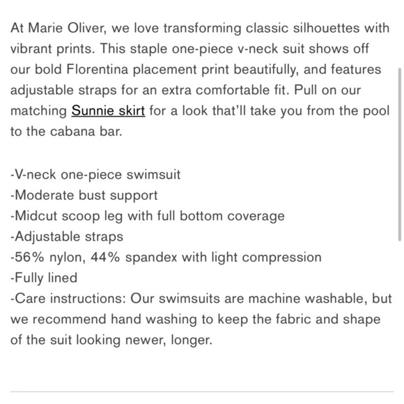 NWT Marie Oliver Tropical Coral & Green Juno One-piece Swimsuit - Picture 8 of 9